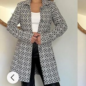 Paris Blues Black and White Pea Coat